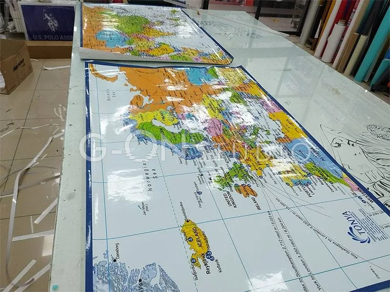 Büyük Boy Dünya Haritası Laminasyon